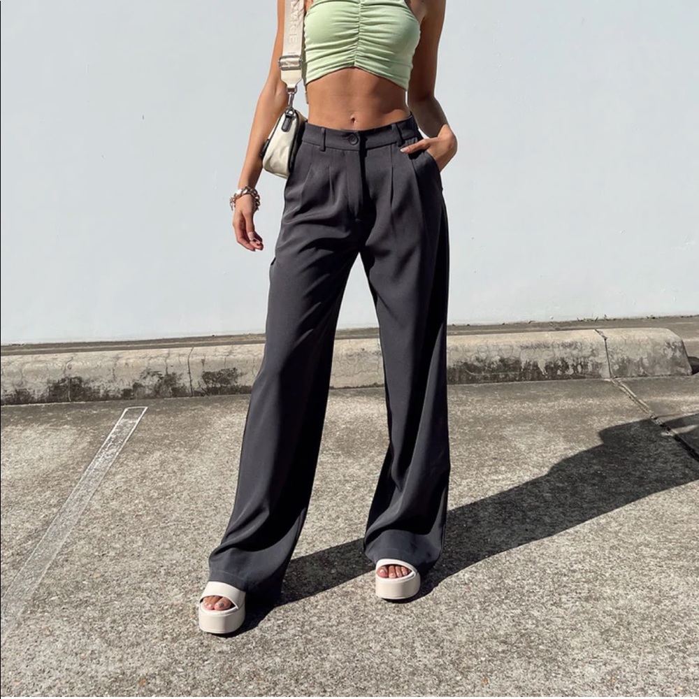 Princess Polly Archer Pants Slate